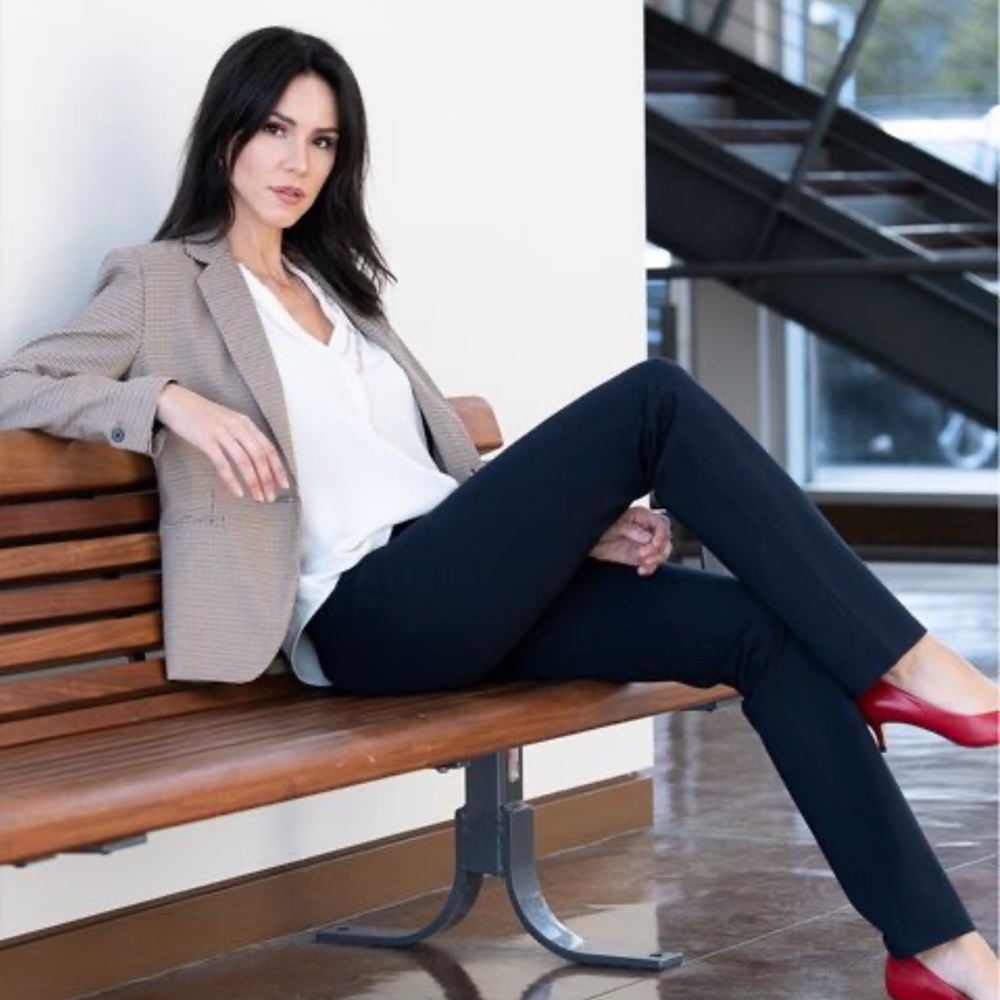 Betabrand Navy Slim Trousers